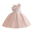 thumbnail image 1 of Fgnfyis Children Girls Dress One Shoulder with Flower Satin Cloth for Piano Costume Formal Attire Pink 10-11 Years, 1 of 7