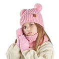 thumbnail image 1 of Fgnfyis Children Winter Hat Scarf Gloves Set Fashionable Outdoor Warm Three Piece Accessory Combo Pink One Size, 1 of 9