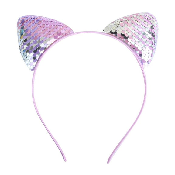 Fgnfyis Childrens Glitter Cat Ears Headband Sparkling Cartoon Festival Party Hair Accessory for Girls Pink One Size