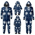 thumbnail image 1 of Fgnfyis Christmas Family Pajamas Matching Sets Snowflake Print Hooded One Piece Pajamas Jumpsuit Loungewear, 1 of 6