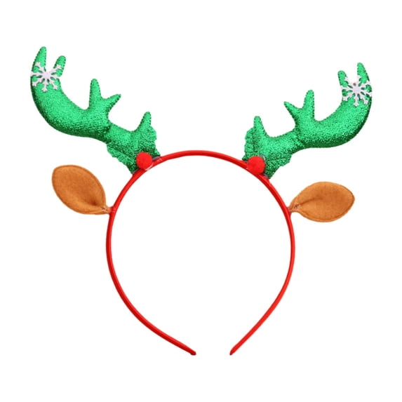 Fgnfyis Christmas Reindeer Headband with Ears Hair Accessories for Holiday Dress up Props Parties and Festive Black
