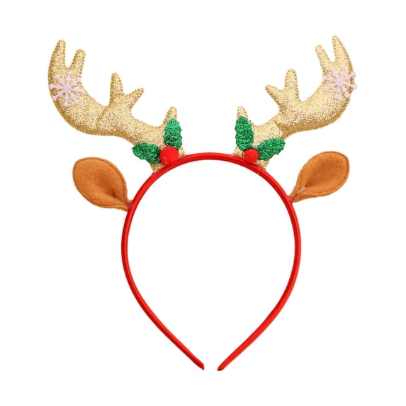 Fgnfyis Christmas Reindeer Headband with Ears Hair Accessories for Holiday Dress up Props Parties and Festive Navy