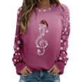 thumbnail image 1 of Fgnfyis Christmas Sweatshirt Casual Treble Print Long Sleeve Crewneck Pullover Soft Womens Crewneck Sweatshirt, 1 of 4