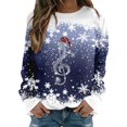 thumbnail image 1 of Fgnfyis Christmas Sweatshirts Casual Treble Print Long Sleeve Crewneck Pullover Soft Women's Sweatshirt, 1 of 4