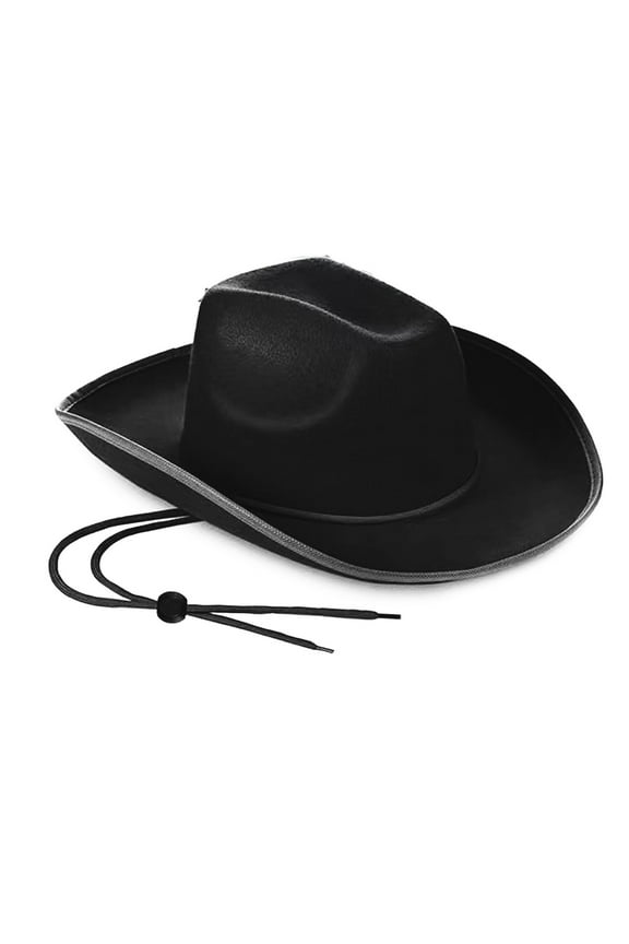 Classic Western Cowboy Hat for Men and Women Outback Ranch Style Headwear with Decorative Band Black A