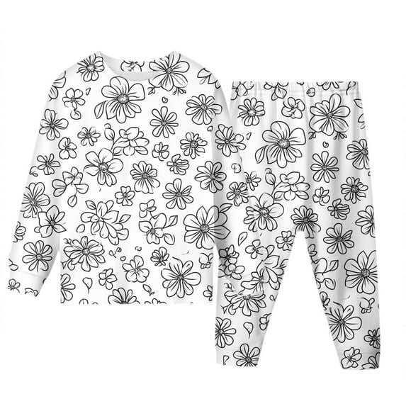 Fgnfyis Color Your Own Pajamas for Boys Girls Soft 2-Piece Pajama for Boy and Girl Coloring Pajamas for Kids with Markers 4-5 Years