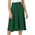 thumbnail image 1 of Fgnfyis Comfortable Basic Solid Color Stretch A-Line Flared Knee Length Skirt for Women Versatile Wardrobe Staple Green XL, 1 of 4