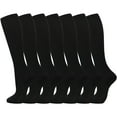 thumbnail image 1 of Fgnfyis Compression Socks 7 Pairs for Women Men Circulation Knee High Stockings Support for Athletic Running Cycling Black, 1 of 5