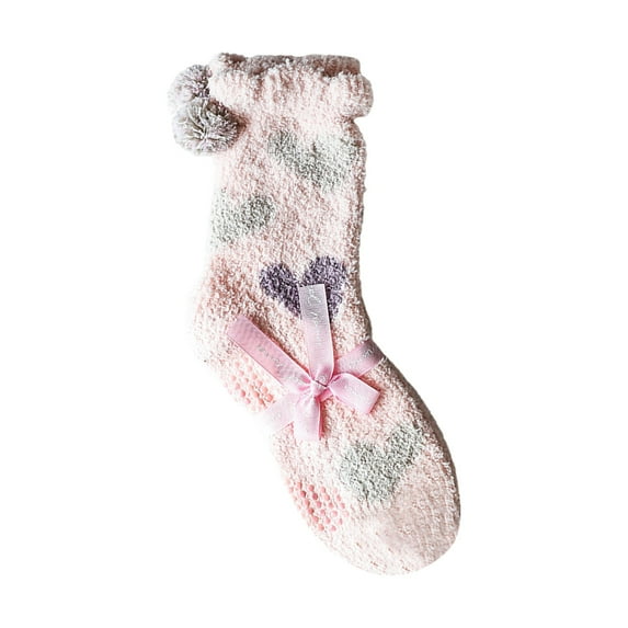 Fgnfyis Coral Velvet Womens Socks Adorable and Winter Thickened Medium Tube Socks Floor Socks Sleep Socks Soft Fuzzy Hot Pink One Size