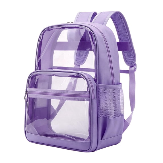 Fgnfyis Cute Clear Backpack Privacy Student Bookbag Large Capacity Eco Friendly Boys and Girls Backpacks for School Purple