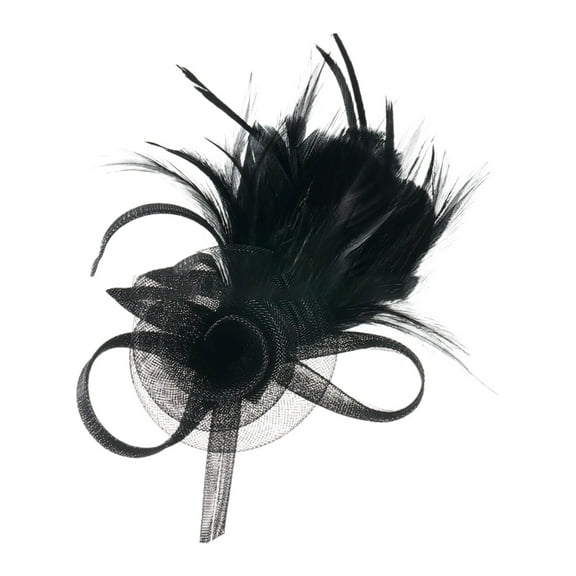 Fgnfyis Delicate Feather Hairband for Women Versatile Headpiece for Parties Performances and Elegant Floral Themed Events and Graceful Black