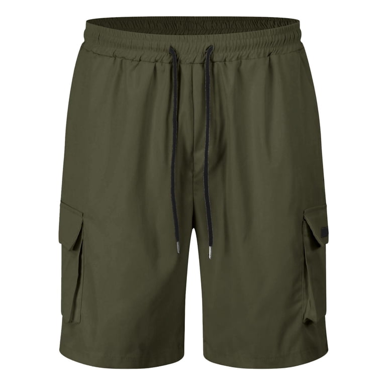 Fgnfyis Drawstring Belted Pocket Cargo Shorts for Men Mens Shorts