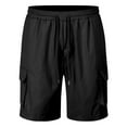 thumbnail image 1 of Fgnfyis Drawstring Belted Pocket Cargo Shorts for Men Mens Shorts Black XXL, 1 of 9