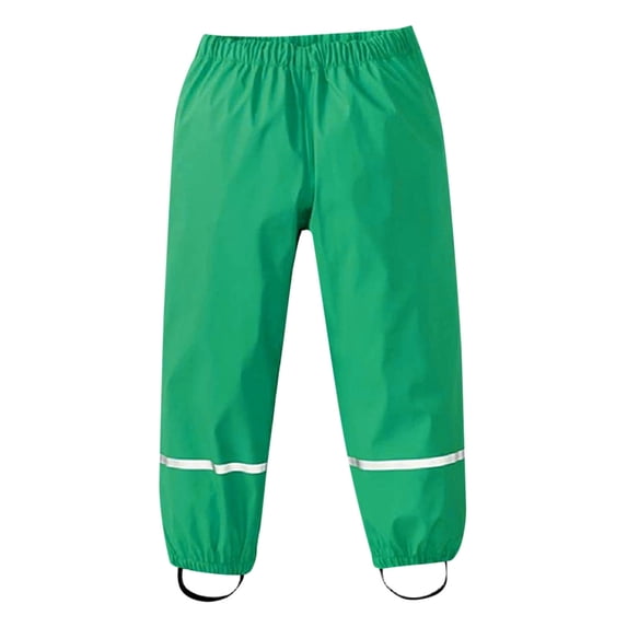 Fgnfyis Durable Windproof Rain Trousers for Kids Outdoor Play Gear Elastic Waist Comfortable During Weather Activities Green S