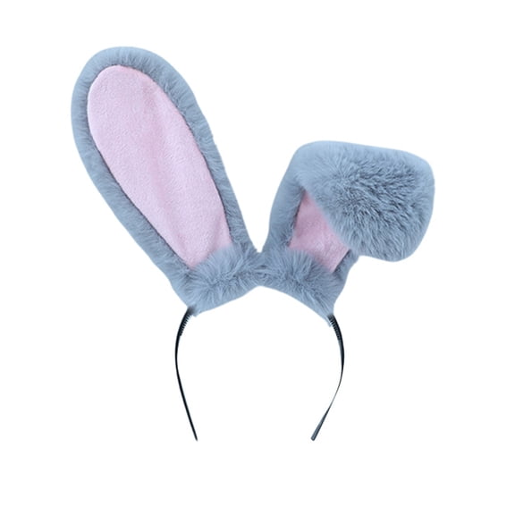 Fgnfyis Easter Bunny Ear Headband Foldable Accessory for Easter Festive Events Comic Conventions Realistic and Soft Grey