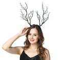 thumbnail image 1 of Fgnfyis Easter Christmas Party LED Light Up Headband Boho Twig Branch and Deer Hair Accessories for Women Girls Navy One Size, 1 of 4