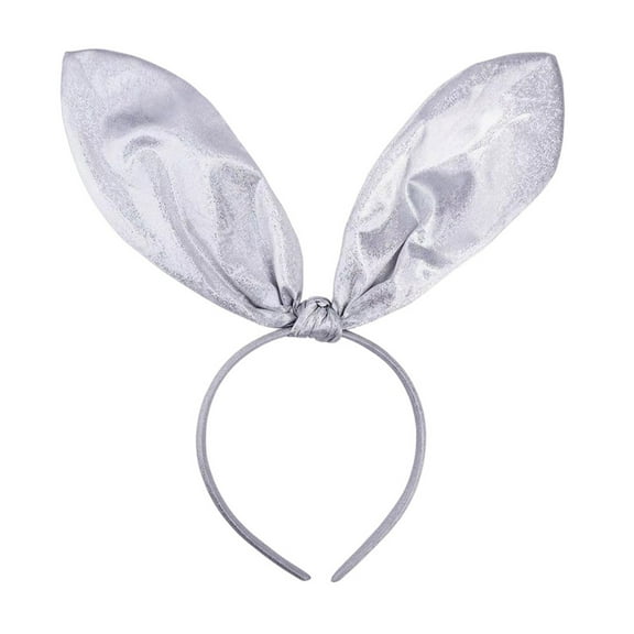 Fgnfyis Easter Glittery Large Bunny Ear Headband Sparkly Fabric Party Hair Accessory For Kids And Adults White One Size