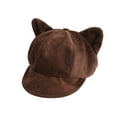 thumbnail image 1 of Fgnfyis Elegant Beret Hat Classic Slouchy Boy Cap Fashionable Headwear for Daily Outfits Face Womens Hats Coffee, 1 of 4