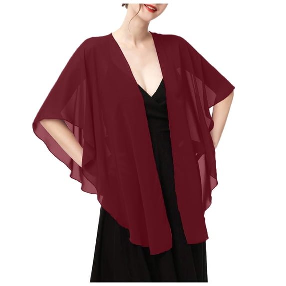 Fgnfyis Elegant Chiffon Evening Shawl Wrap For Women Wedding Party Dress Accessories Sheer Scarf Cover Up RD3 A