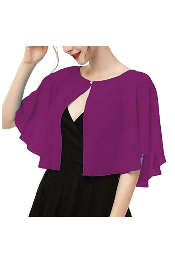Elegant Chiffon Fashion Shawl Wraps For Women Dress Accessories Evening Wear Scarves Purple A
