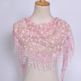 thumbnail image 1 of Fgnfyis Elegant Floral Lace Tassel Wrap Shawl Sheer Scarf for Women Pink One Size, 1 of 3