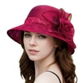 thumbnail image 1 of Fgnfyis Elegant Ladies Beret Hat for Bridal Wedding Tea Party Outdoor Sun Shade French Bowler Fascinator Red M, 1 of 4