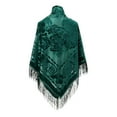 thumbnail image 1 of Fgnfyis Elegant Retro Velvet Jacquard Shawl Large Square Scarf With Fringe Trim For Women Outerwear And Cheongsam Style Accessory Green One Size, 1 of 3