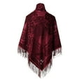 thumbnail image 1 of Fgnfyis Elegant Retro Velvet Jacquard Shawl Large Square Scarf With Fringe Trim For Women Outerwear And Cheongsam Style Accessory Red One Size, 1 of 3