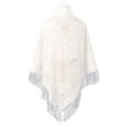thumbnail image 1 of Fgnfyis Elegant Retro Velvet Jacquard Shawl Large Square Scarf With Fringe Trim For Women Outerwear And Cheongsam Style Accessory White One Size, 1 of 3