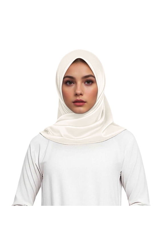 Elegant Satin Headscarves for Women's Hair Square Soft Hijab Wrap Fashionable Hair Band Neck Cover Beige