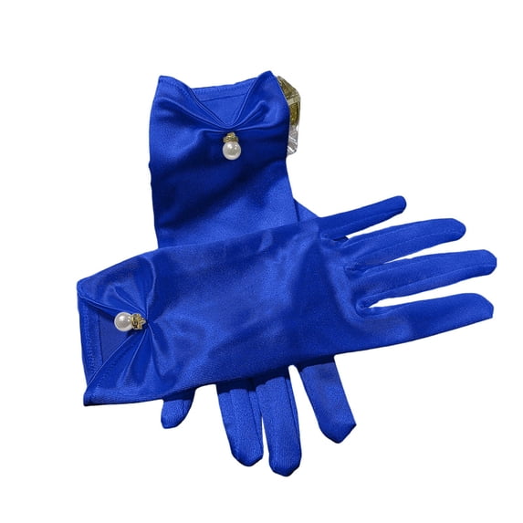 Fgnfyis Elegant Satin Opera Length Evening Wedding Gloves for Women Delicate Wrist Length Formal Affair Occasion Blue