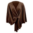 thumbnail image 1 of Fgnfyis Elegant Solid Color Shawl Cape For Women Soft Comfortable Poncho Outerwear Wrap Coffee One Size, 1 of 3
