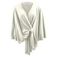 thumbnail image 1 of Fgnfyis Elegant Solid Color Shawl Cape For Women Soft Comfortable Poncho Outerwear Wrap White One Size, 1 of 3