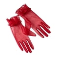 thumbnail image 1 of Fgnfyis Elegant Transparent Short Mesh Gloves for Women Bridal Wedding Evening Slim Fit Stylish Halloween Dance Party Red, 1 of 3