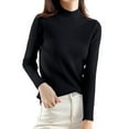 thumbnail image 1 of Fgnfyis Elegant Turtleneck Sweater for Women Slim Fit Long Sleeve Knit Pullover Soft andWarm Winter Top Ideal for Casual Wear andLayering Black XXL, 1 of 3