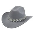 thumbnail image 1 of Fgnfyis Elegant Western Cowboy Hat With Sparkling Rhinestone Decorations For Men And Women Jazz Party Wear Wide Brim Design Grey One Size, 1 of 4