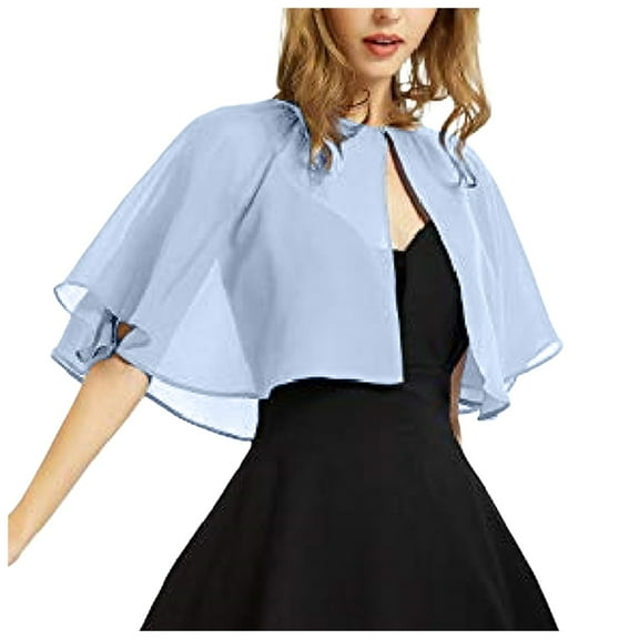 Fgnfyis Elegant Women's Evening Shawl Wrap Chiffon Cape Cover Up For Wedding Dress Flapper BU1 A