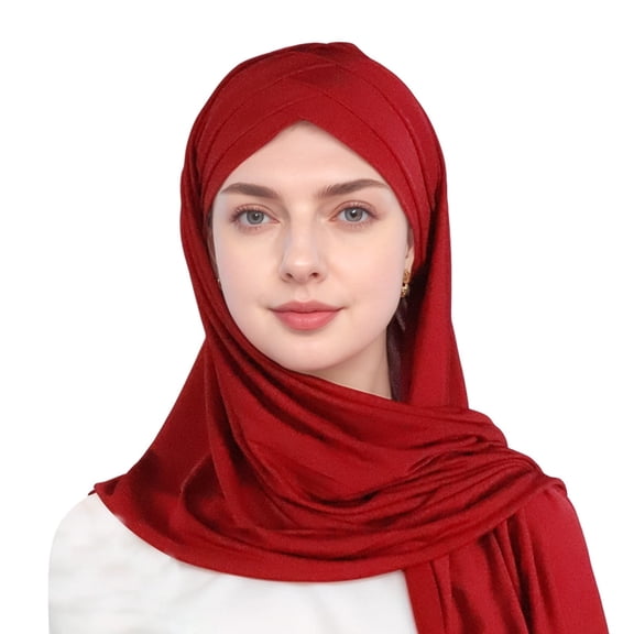 Fgnfyis Elegant Women's Hat Ruffle Cancer Chemo Turban Wrap Cap Scarf Shawl for Versatile Styling and Comfort Red One Size