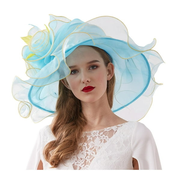 Fgnfyis Elegant Women's Wedding Fascinator Hat for Bridal Tea Party and Light Blue One Size