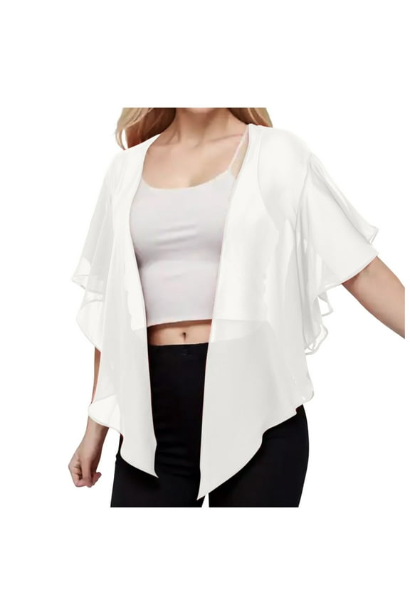 Elegant Womens Chira Evening Shawl Wrap Cover Up With Front Tie For Dresses Clear A