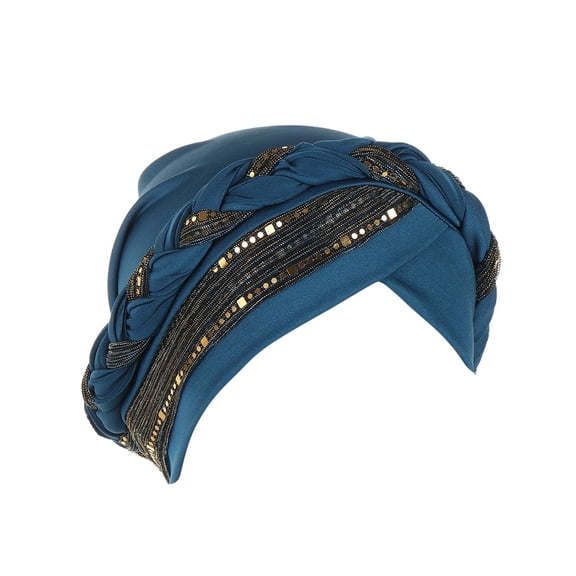 Fgnfyis Ethnic Bohemian Floral Pleated Turban Headwrap Bandana Headwear for Women B One Size