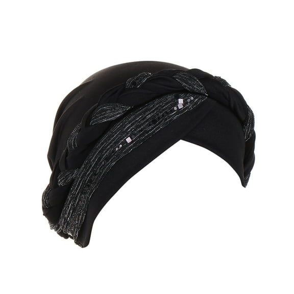 Fgnfyis Ethnic Bohemian Floral Pleated Turban Headwrap Bandana Headwear for Women C One Size