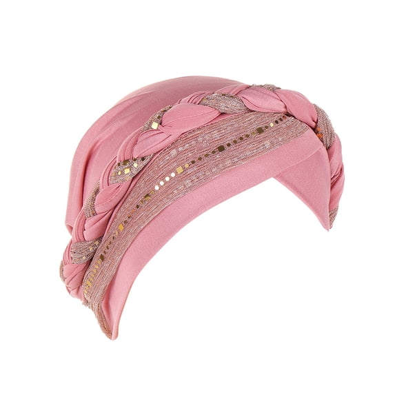 Fgnfyis Ethnic Bohemian Floral Pleated Turban Headwrap Bandana Headwear for Women F One Size