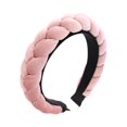 thumbnail image 1 of Fgnfyis Ethnic Braid Handmade Flannel Headbands for Women Headwear Hair Band Pink, 1 of 4