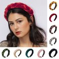 thumbnail image 1 of Fgnfyis Ethnic Braid Handmade Flannel Headbands for Women Headwear Hair Band, 1 of 5