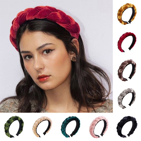 Fgnfyis Ethnic Braid Handmade Flannel Headbands for Women Headwear Hair Band