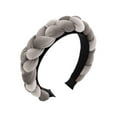 thumbnail image 1 of Fgnfyis Ethnic Braided Flannel Headband Handmade Bohemian Style Hair Band for Women Grey One Size, 1 of 4