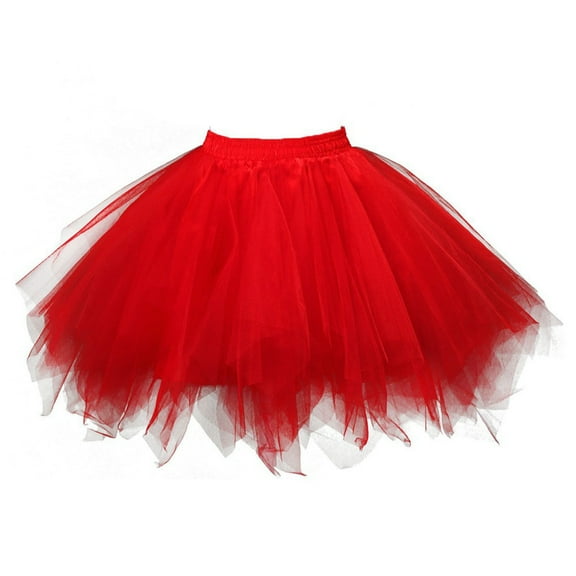 Fgnfyis Fall Skirt Women's Adult Pleated Dancing Short Skirt for Practice and Performance Red XXXL