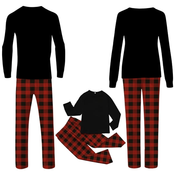 Fgnfyis Family Christmas Pajamas Matching Sets Long Sleeve Tops Plaid Pants Soft Cozy 2 Piece Pajamas Set Sleepwear