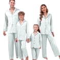 thumbnail image 1 of Fgnfyis Family Christmas Pajamas Silk Satin Striped Long Sleeve Button Down Soft 2 Piece Pajamas Set Sleepwear Loungewear, 1 of 5